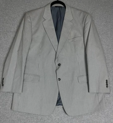 Abrigo deportivo Jos A Bank para hombre 48R blanco azul micro pata de gallo mezcla de lana de algodón Foto 1 de 4