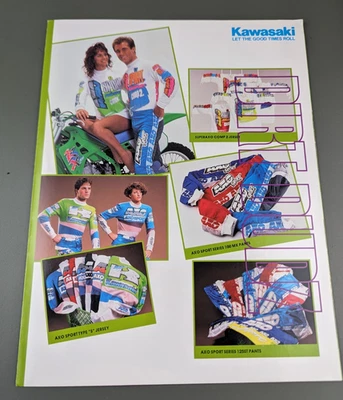 Folleto de accesorios Kawasaki Good Times años 80 catálogo de bicicletas triple pliegue  Foto 1 de 4