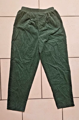 Vintage Bobbie Brooks Women's Emerald Green Pull-On Corduroy Pants Size 16W READ - Image 1 of 4