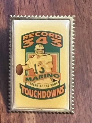 Dan Marino Vintage NFL TD Record 343 Wincraft Lapel Pin - Image 1 of 3