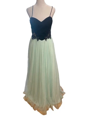 Vestido de baile de tul Blonde Nites By Stacy Sklar como nuevo una línea vestido de graduación talla 7 Foto 1 de 4