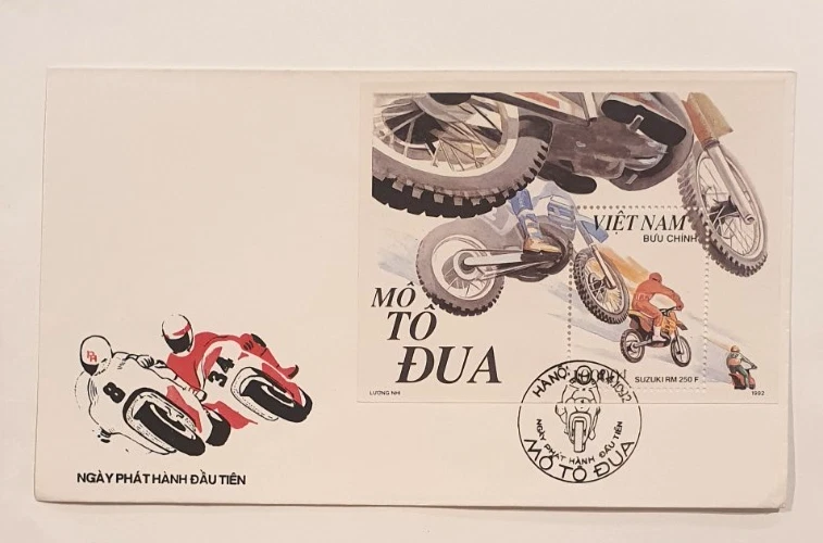 Motocicletas Vietnam FDC, 4 de abril de 1992 Foto 1 de 1