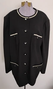 Louis Feraud Vintage Wool Blend Blazer Jacket Ladies Sz 16 Formal Business - Picture 1 of 18