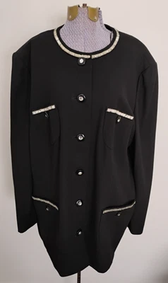 Louis Feraud Vintage Wool Blend Blazer Jacket Ladies Sz 16 Formal Business - Image 1 of 4