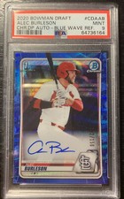 2020 Bowman Draft ALEC BURLESON 1st Chrome Blue Wave Auto /150 PSA 9 STL #CDA-AB