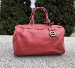 LONGCHAMP Bolso Bowling Cuero Rojo Bolso de Mano USADO_Raro - Imagen 1 de 10