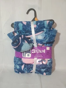 Disney Stitch Damen Größe M Schlafanzug Set 3-teilig Langarm Kuschel Fleece - Bild 1 von 7