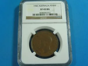 Australia 1 Penny Bronze Coin 1946, NGC XF45 BN, Key date of KM-36 Series - Picture 1 of 6