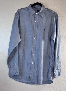 Polo Ralph Lauren Lowell Sport M Button Up Shirt Blue Long Sleeve Gingham Plaid - Picture 1 of 8