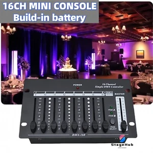 DMX512 LED Bühnenlichtpult 16 Kanal Mini Akku DJ KTV Licht Controller - Bild 1 von 4