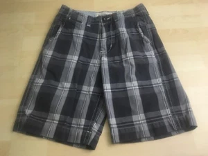 American Eagle Herrenshorts Größe 26 (28 Zoll tatsächlich) längere Länge schwarz/grau kariert - Bild 1 von 7