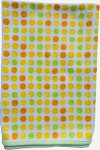 Spaksilk Orange Yellow Green Dot White Thermal Waffle Weave Blanket, 26"x25" - Picture 1 of 2