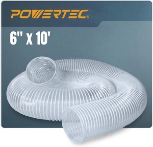 POWERTEC 70221 6" X 10' PVC Dust Collection Hose for Dust Collector for Woodwork - Picture 1 of 12