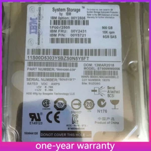 00Y2431 00Y2505 00Y5721 IBM 900GB 10K 6G 2.5 " SAS Hard Drive HDD - Afbeelding 1 van 3