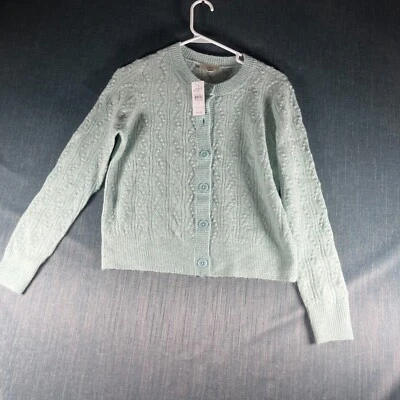LOFT Women’s Cardigan Sweater Size S Light Green Cable Knit Button Front MB - Image 1 of 4