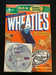 2000 Wheaties Golf Box - Tiger Woods w/Sealed PGA Tour Sampler Disc EX+ - Picture 1 of 5