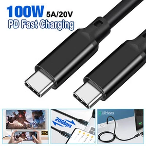 1M USB C to Type C Charger Cable 100W PD Fast Charger For Samsung iPhone Black - Picture 1 of 11