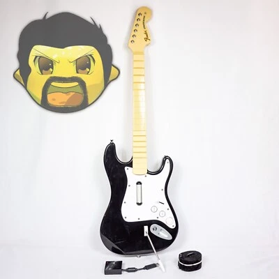 Rock Band Guitar PS3 w/ DONGLE Harmonix Fender Stratocaster Black FAST SHIPPING - Image 1 of 4