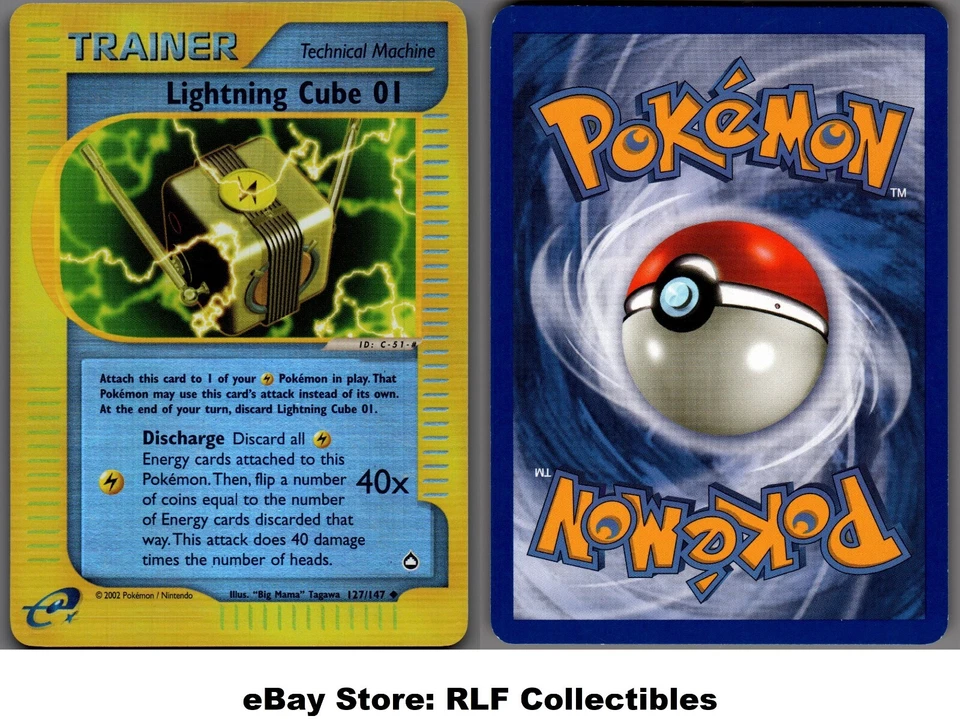 2002 Pokemon, Aquapolis, #127/147 Lightning Cube 01, Reverse Holo Uncommon (b) - Image 1 of 1