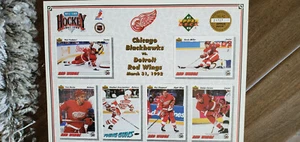 1991-92 UPPER DECK COMMEMORATIVE SHEET RED WINGS KONSTANTINOV CARSON MILLER SGA  - Picture 1 of 1
