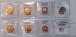 UNC 2009 P & D Complete Set - 8 ONE CENT Lincoln Pennies 24K Gold plated + BONUS - Picture 1 of 5