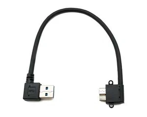 USB 3.0 Kabel 25 cm Micro B Stecker zu Typ A Stecker Winkel in Schwarz - Bild 1 von 4