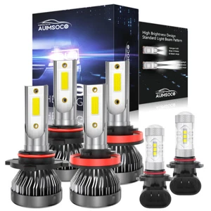 For 2011 2017 2018 Ram 4500 5500 LED Headlight Hi/Lo + Fog Light Bulbs Combo Kit - Picture 1 of 21