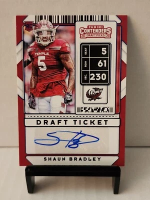 2020 Panini Contenders Draft Picks College Ticket Shaun Bradley Rookie Auto RC - Image 1 of 2