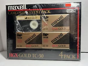 3 Videocámara MAXELL Cassette TC-30 VHS-C HGX-DORADO NUEVO:1 Abierto Nunca Usado - Imagen 1 de 3