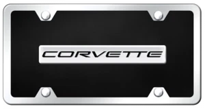 Corvette C5 Name Plate Black Acrylic Kit License Plate Frame Official Licensed - Imagen 1 de 2