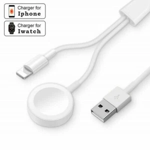 2 in 1 iWatch Charger iPhone Cable Magnetic Charging Cable iWatch 2 3 4 5 6 7 - Picture 1 of 6