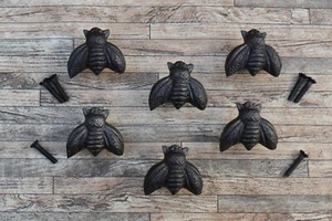 6 Stück Vintage Gusseisen Knöpfe Honigbienenform Schublade Schrank Türgriffe Griffe - Bild 1 von 9