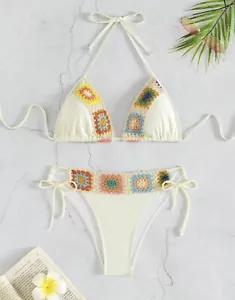 Swim Women Summer Beach Floral Print Halter Neck Bikini Set For Holiday - Picture 1 of 3