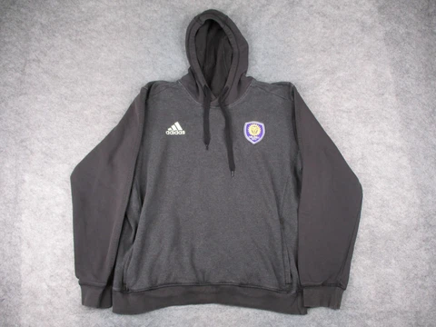 Adidas Orlando City Hoodie Mens 2XL XXL Gray Sweatshirt Sweater MLS Soccer Adult Cover