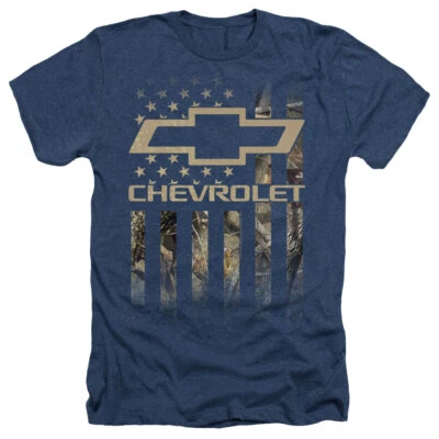 Camiseta de brezo para hombre adulto con licencia Chevrolet Camo Flag SM-3XL Foto 1 de 2
