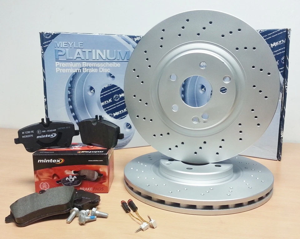 DISCOS DE FRENO PERFORADOS PLATINO PARA MERCEDES SLK DELANTEROS MEYLE SENSORES PASTILLAS DE FRENO Foto 1 de 1