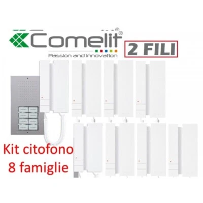 kit citofono otto famiglie comelit 2 fili kca2061 8 famiglie citofoni 2738wa