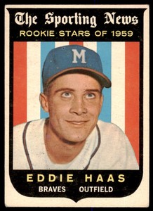1959 Topps Eddie Haas  VG-EX RC Milwaukee Braves #126