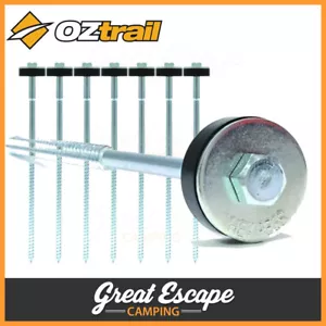 OZtrail Hex Peg Flat Top 8 PACK - Camping Screw Peg - Picture 1 of 3