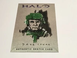 Halo XBOX Trading Card 2007 Topps Doug Cowan Artist Sketch RARE 1/1 Spartan - Picture 1 of 2