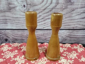 Set of 2 Myrtlewood 8" Hardwood Candlesticks~McMinnville Oregon  - Picture 1 of 8