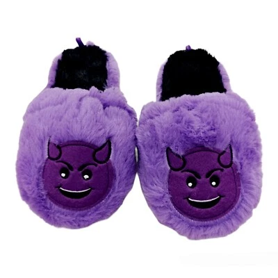 Purple Furry Girls Devil Face Mule/Scuff/Slippers-11/12 - Image 1 of 4