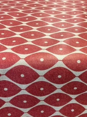 Vinyl Tablecloth Morrocan Red Wipe Clean, Plastic Pvc Textile Backed (344) - Image 1 of 3