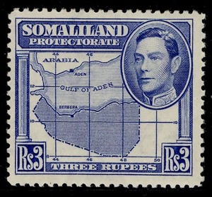 SOMALILAND PROTECTORATE GVI SG103, 3r bright blue, NH MINT. Cat £25. - Picture 1 of 1