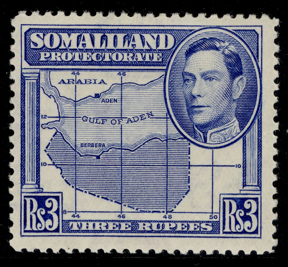 SOMALILAND PROTECTORATE GVI SG103, 3r bright blue, NH MINT. Cat £25. - Image 1 of 1