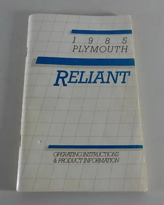 Manuale Del Proprietario / Manuale Plymouth Reliant Anno 1985 - Immagine 1 di 2