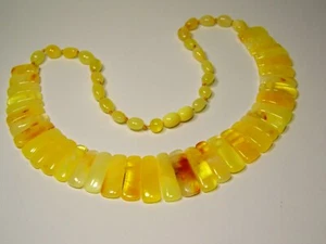 Baltic Amber Collar Necklace 19" 24gr. Victorian Style Yellow Natural Stone 4860 - Picture 1 of 7