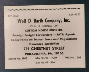 1977 Wolf D. Barth Company Advertisement Philadelphia, PA - Picture 1 of 1