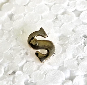 Vintage Avon Tack Pin Letter S Gold Tone Lapel Tie 3/8" - Picture 1 of 5