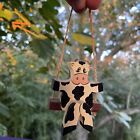 UNIQUE Holstein Cow Jumped Over the Moon Tree Swing Ornament Prim OOAK ❤️sj3j4
